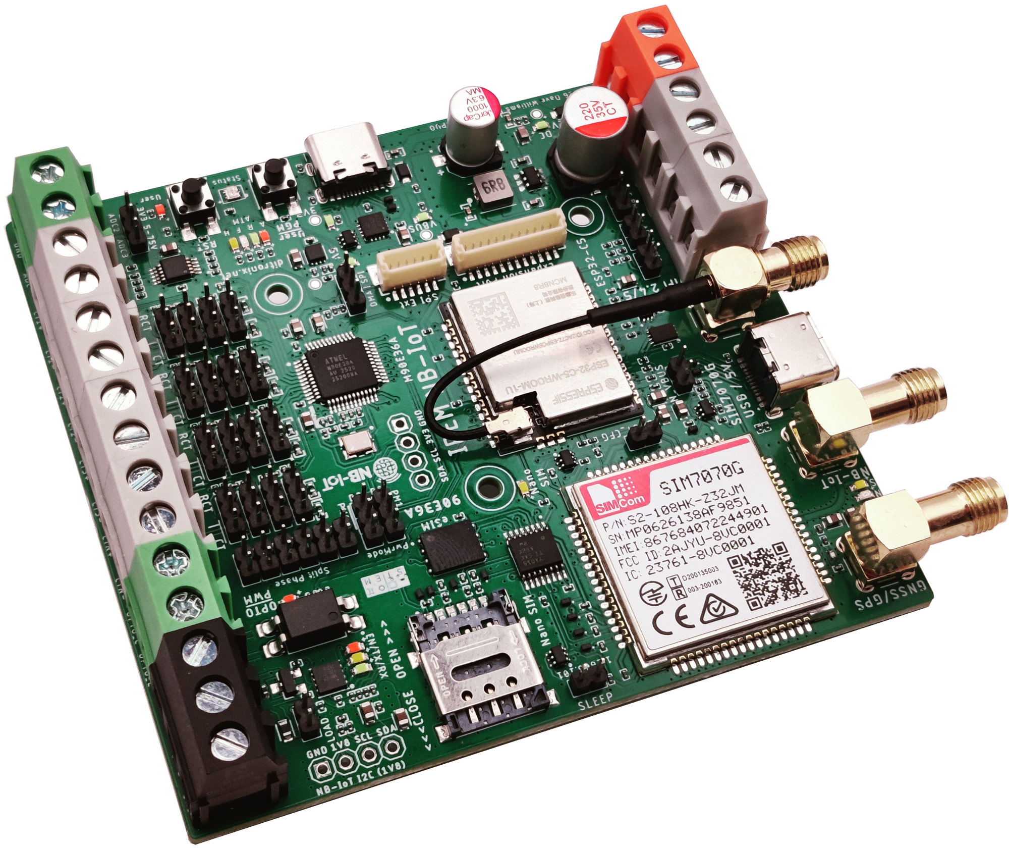 IPEM NB-IOT ATM90E36 ESP32C5 SIM7070G GPRS IoT LTE-M GNSS Mains Power Energy Monitor