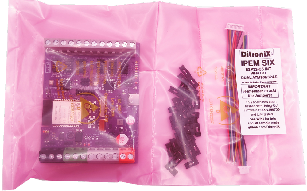 IPEM SIX | KIT | ESP32C5 (INT) | DUAL ATM90E32 IoT Mains Power Energy Monitor
