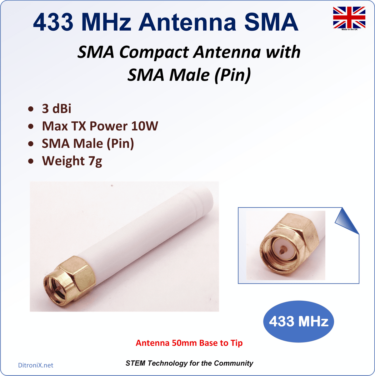 Antenna 433 MHz Stubby SMA Male