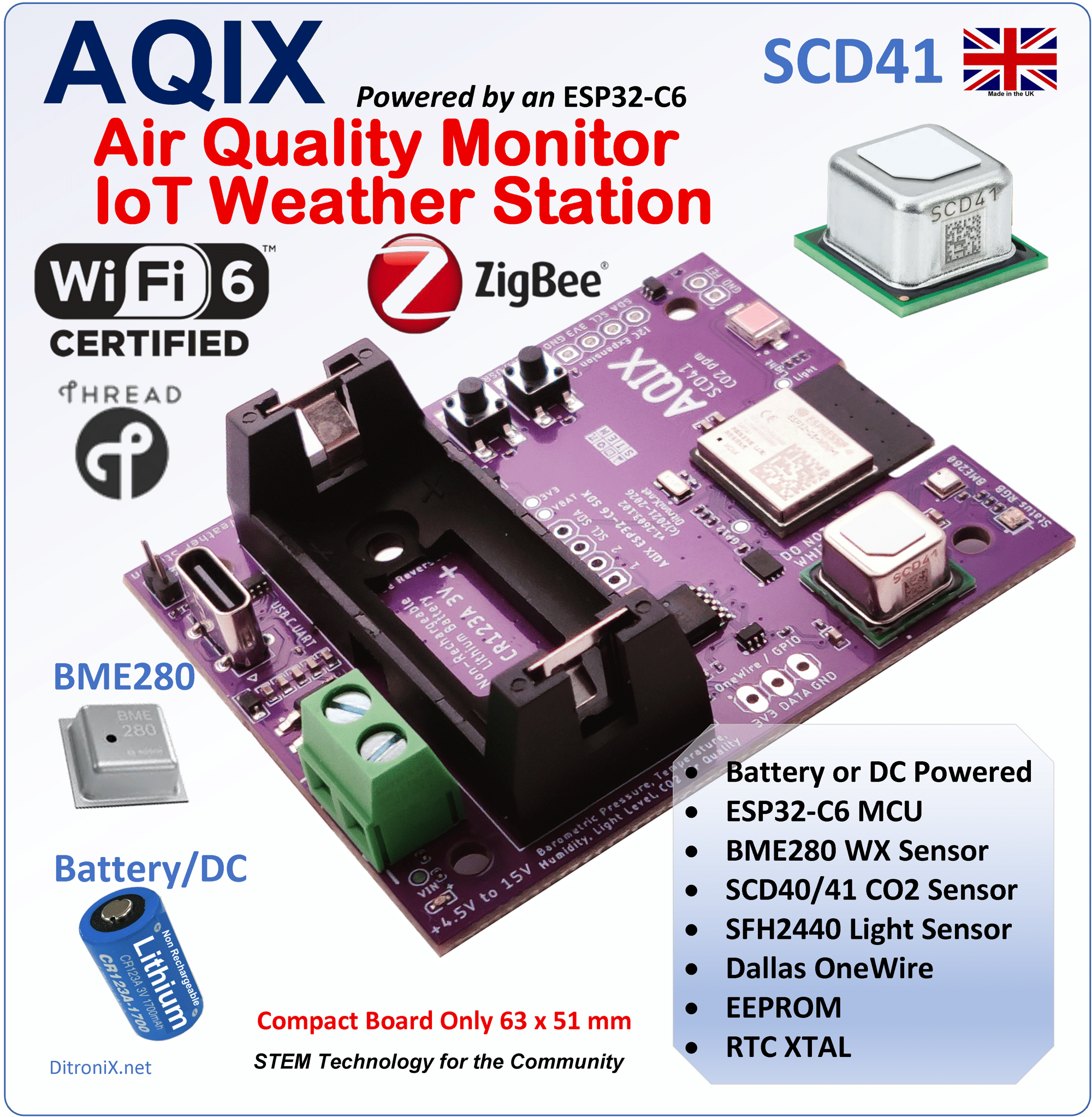 AQIX SCD41 – Product Features