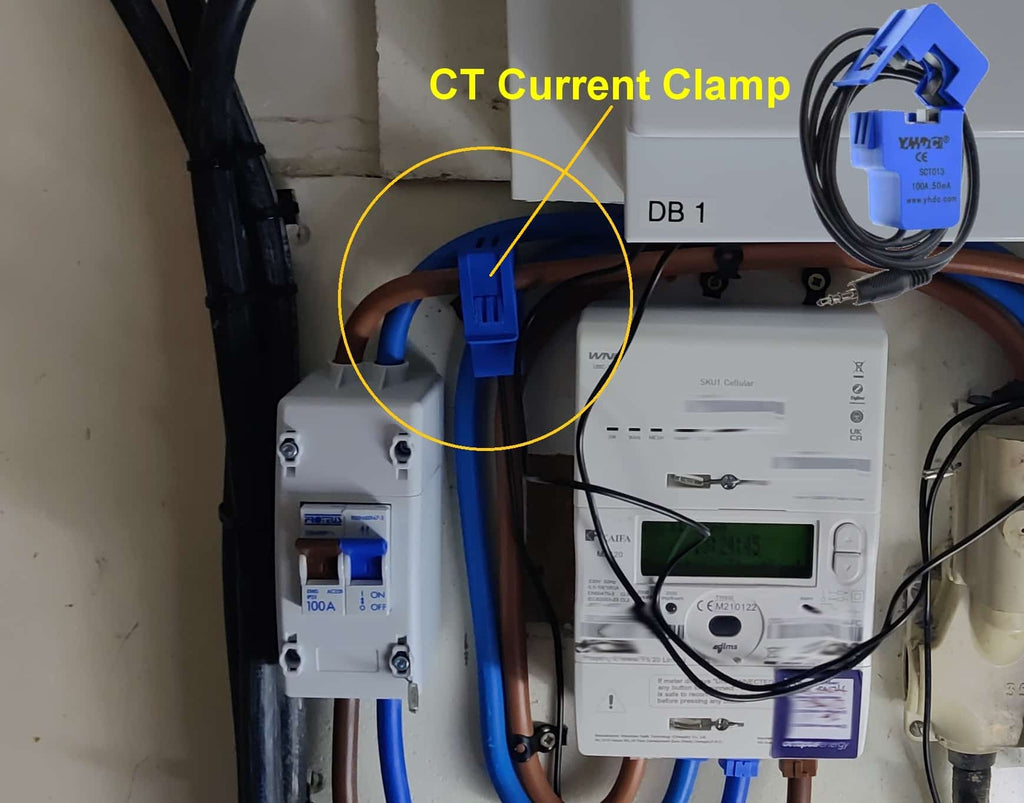 CT Clamp connected to Consumer Unit Tails