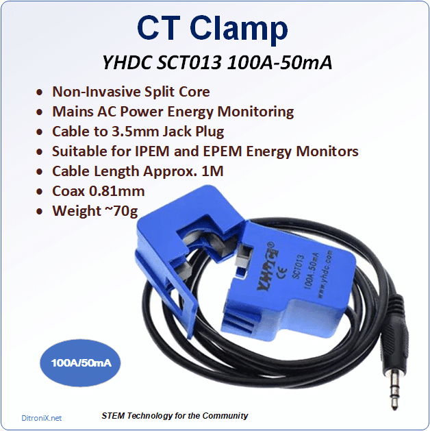CT Clamp YHDC SCT013 100A-50mA