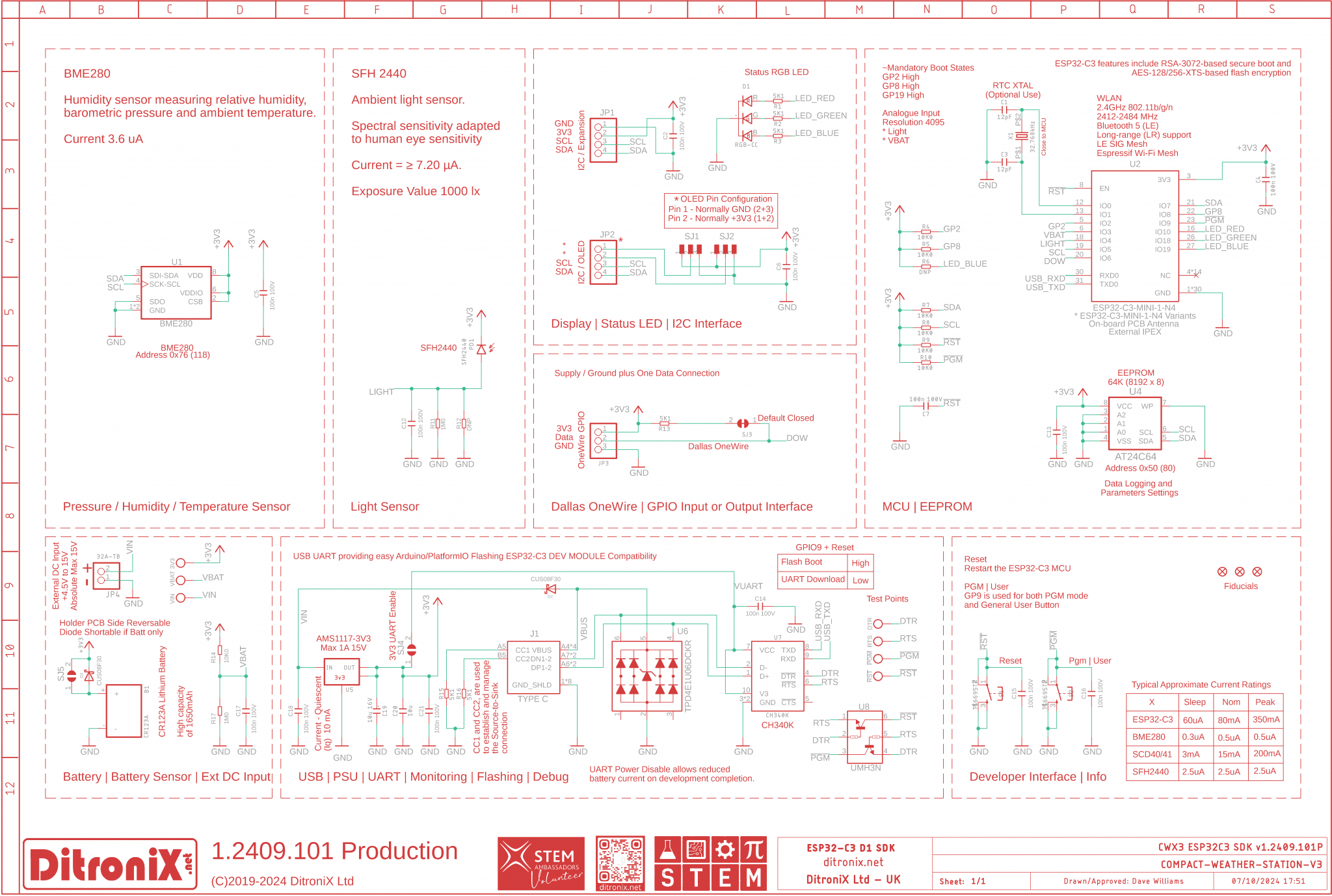 CWX3 ESP32C3 SDK v1.2409.101P Schematic