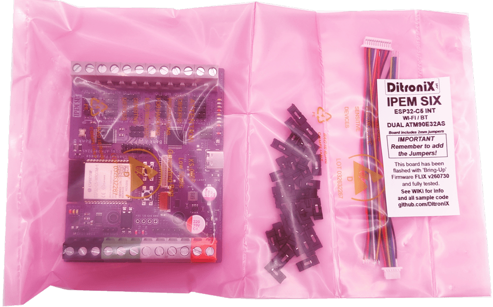 IPEM SIX | ESP32C5 (INT) | DUAL ATM90E32 IoT Mains Power Energy Monitor