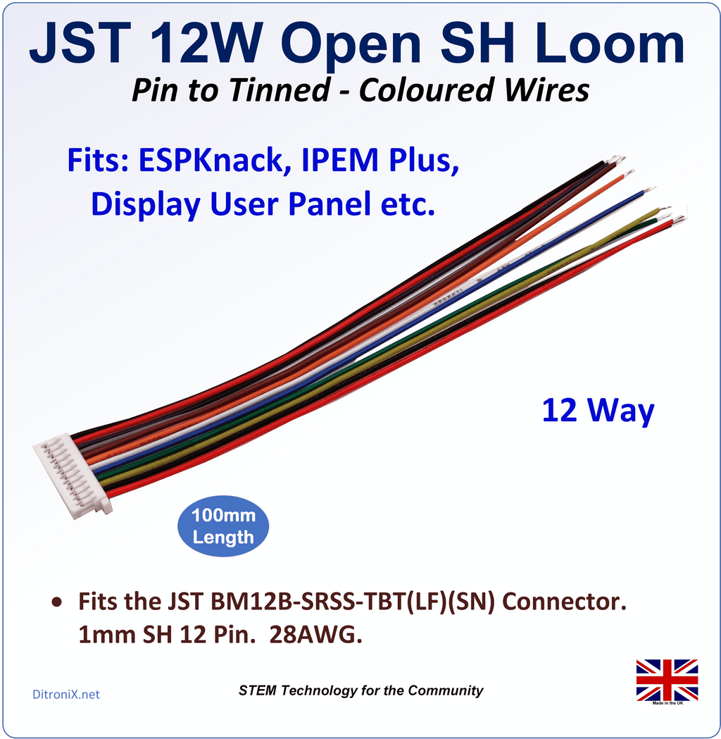 Loom JST SH 1mm 12 Way Open