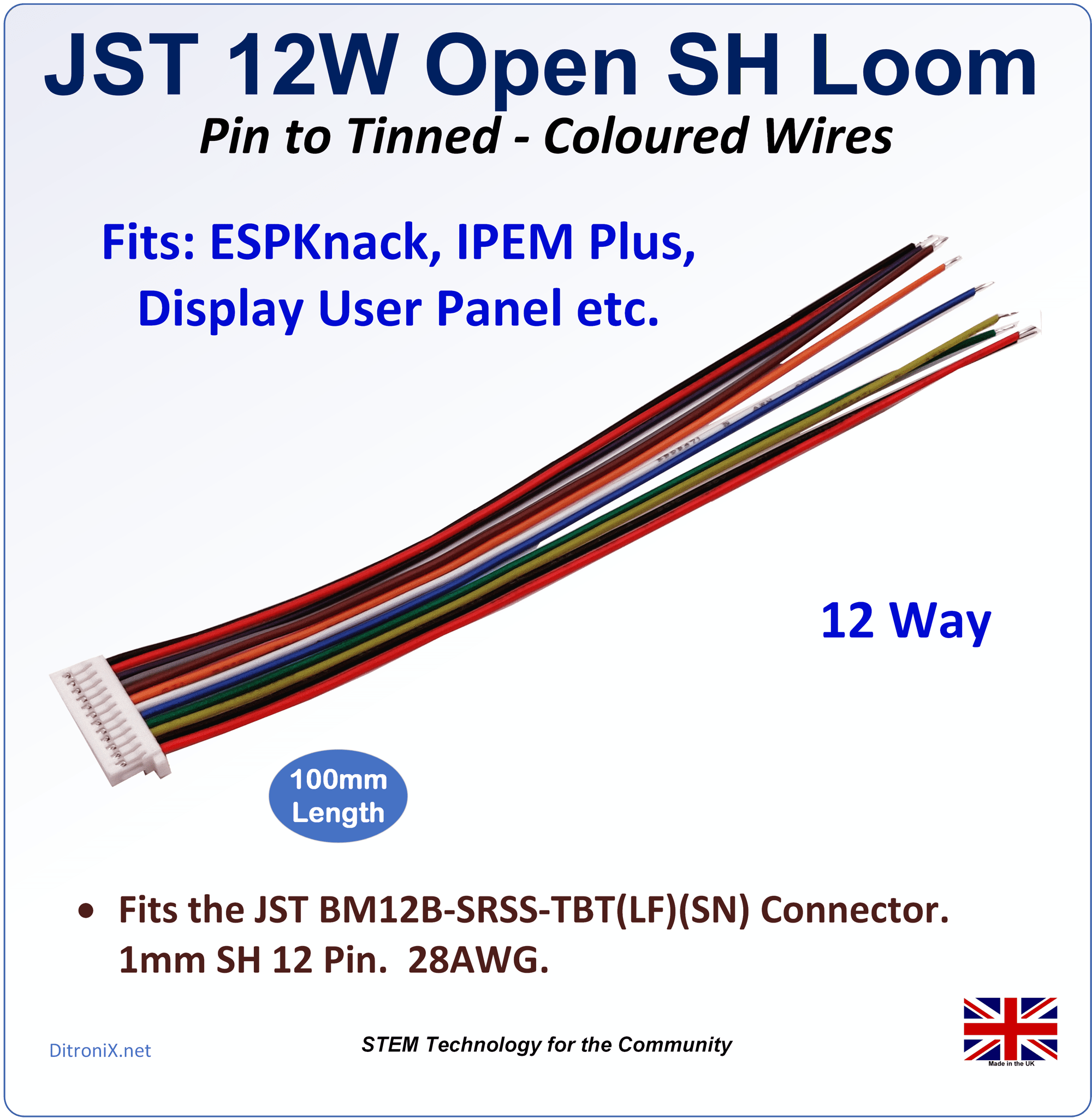 Loom JST SH 1mm 12 Way Open