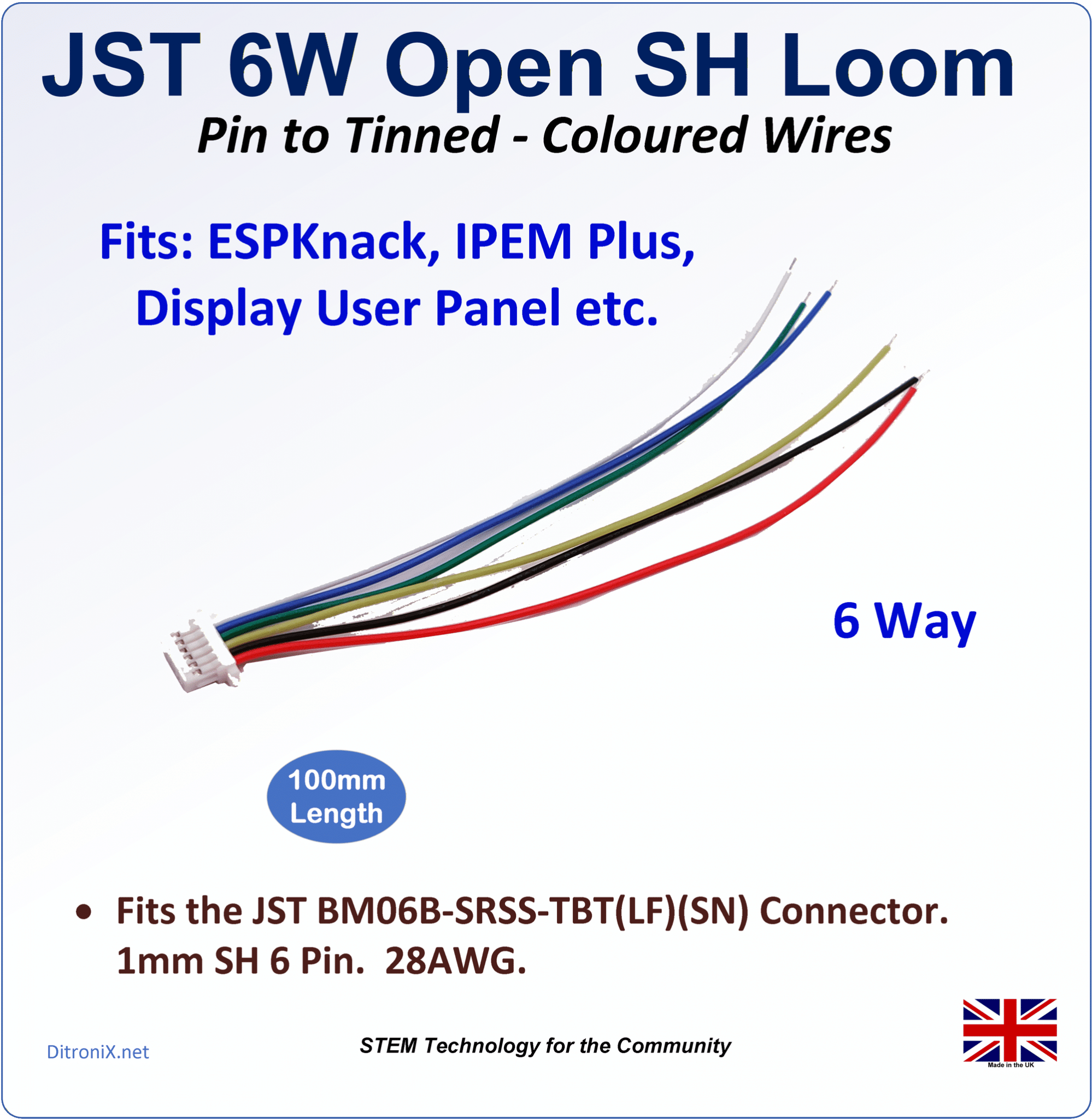 JST SH 1mm 6W-Open Loom – Features