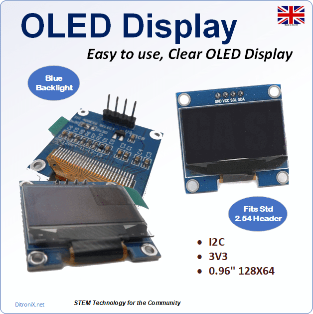 OLED 0.96 128×64 – Features