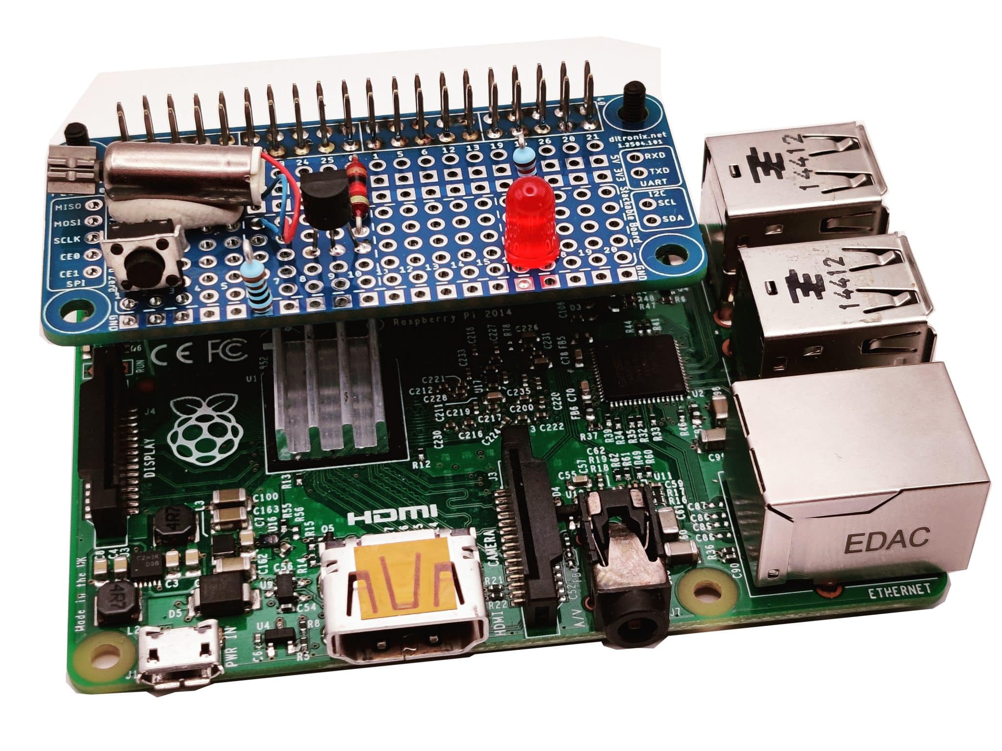 PESB Zero Pi GPIO Experimenter Strip Board on Raspberry Pi