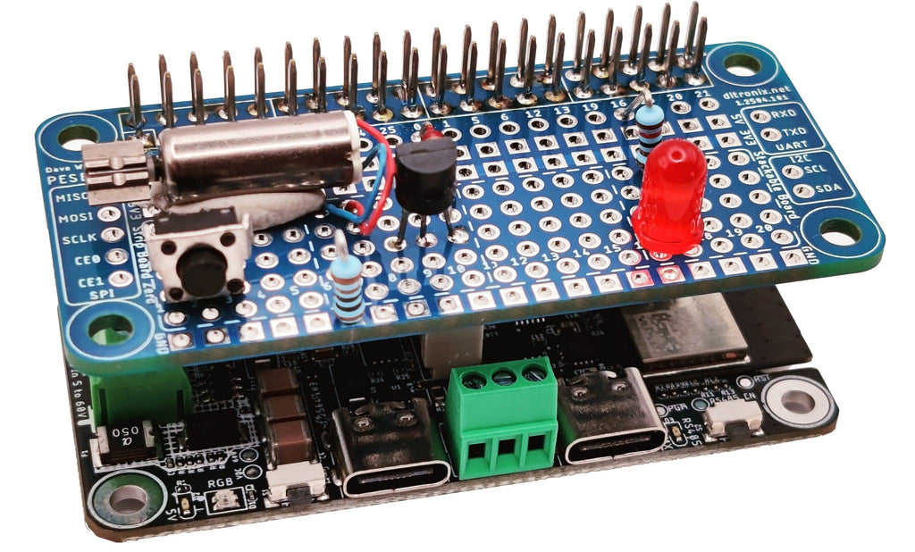 PESB Zero Pi GPIO Experimenter Strip Board on ESPuno Pi Zero