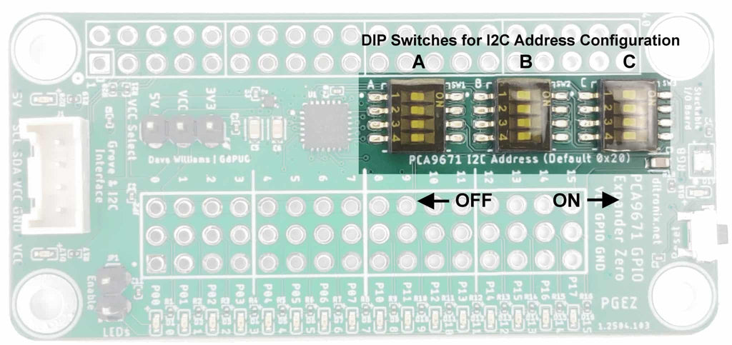 PGEZ PCA9671 GPIO Expander DIP Switches