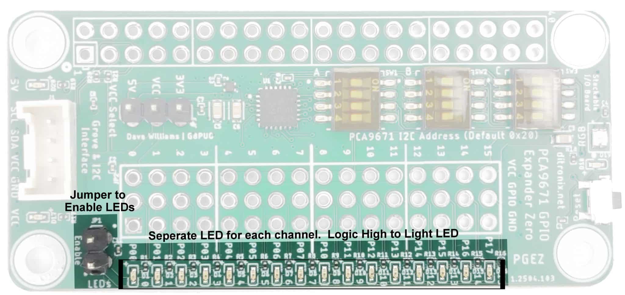 PGEZ PCA9671 GPIO Expander Zero Voltage Select