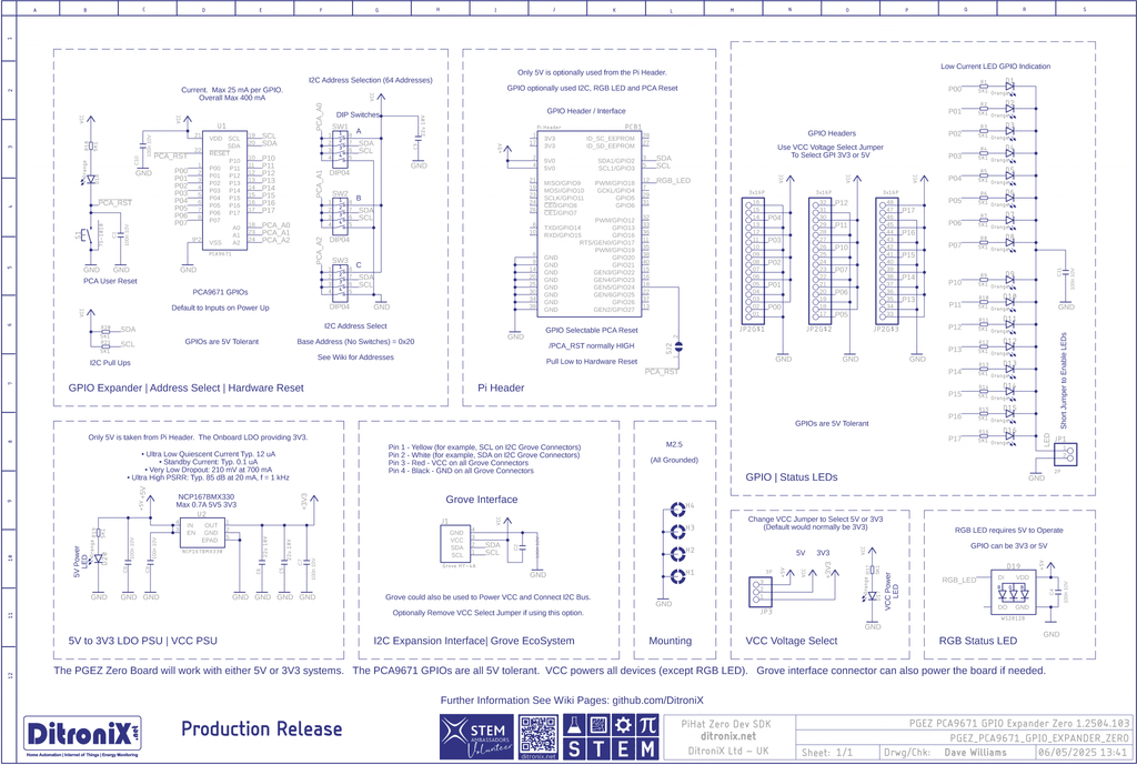 PGEZ PCA9671 GPIO Expander Zero 1.2504.103 Schematic