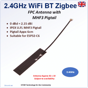 Antenna 2.4GHz MHF3 FPC