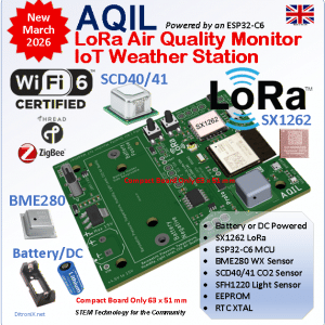 AQIL - ESP32-C6 SX1262 SCD41 LoRa Air Quality Monitor IoT Weather Station
