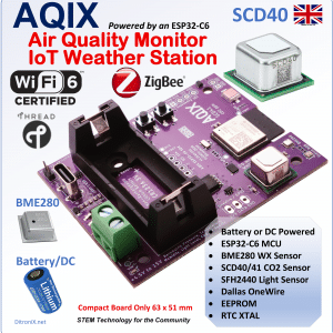 AQIX - ESP32-C6 SCD40 Air Quality Monitor IoT Weather Station SDK