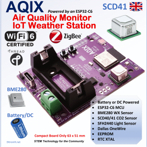 AQIX - ESP32-C6 SCD41 Air Quality Monitor IoT Weather Station SDK