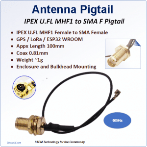 Antenna Pigtail Coax Cable IPEX MHF1 to SMA F