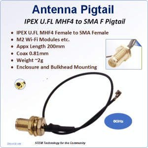 Antenna Pigtail Coax Cable IPEX MHF4 to SMA F