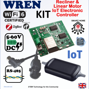WREN | KIT | ESP32-C5 Recliner Linear Motor Controller | IoT Home Automation | RS485-DMX